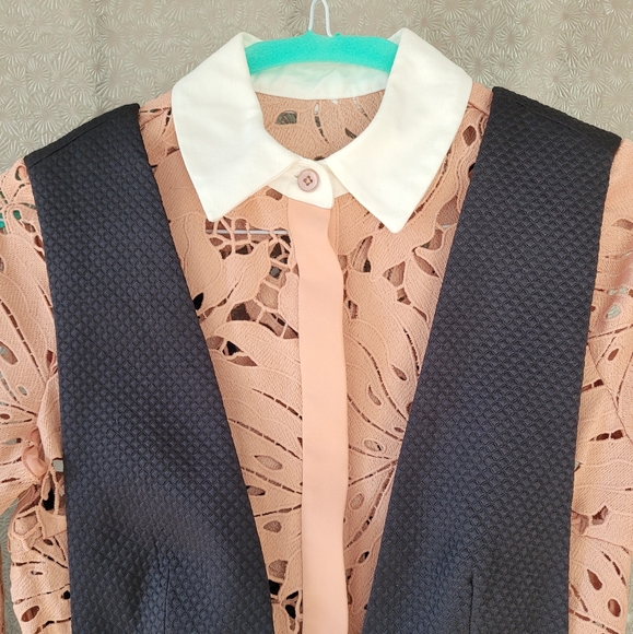 *SOLD* Botanical Crest Lace & Jacquard Jumpsuit - Picture 5 of 7